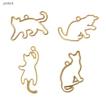 Load image into Gallery viewer, 4pcs Accessories For Jewelry Hand Made Naughty Cats Blank Frame Pendant Open Bezel Setting UV Resin Jewelry